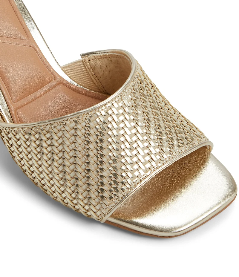 ALDO Fiala Woven Leather Sculptural Wedge Slide Sandals
