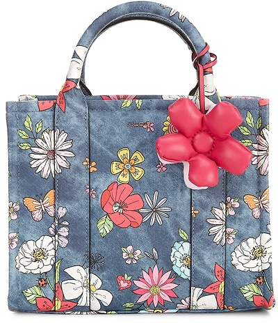 ALDO Floral Bloom Denim Satchel Bag