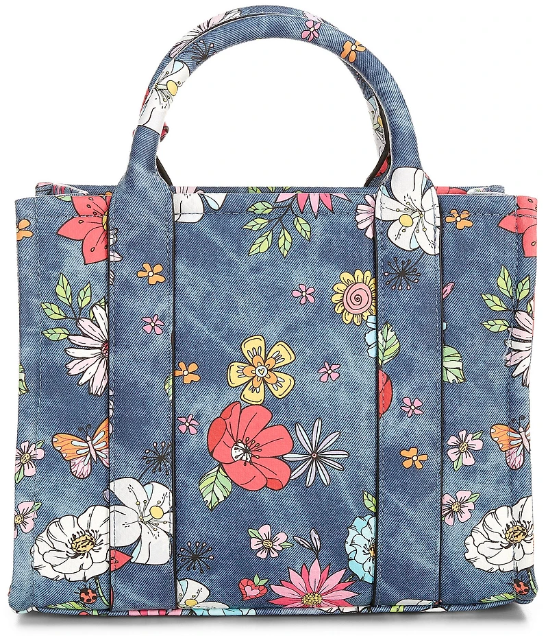 ALDO Floral Bloom Denim Satchel Bag