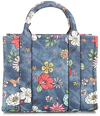 ALDO Floral Bloom Denim Satchel Bag