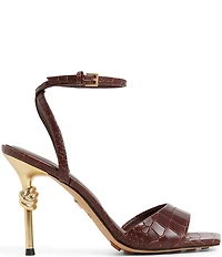 ALDO Harmonious Croco Embossed Knot Heel Detail Dress Sandals