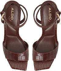ALDO Harmonious Croco Embossed Knot Heel Detail Dress Sandals