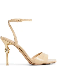 ALDO Harmonious Croco Embossed Knot Heel Detail Dress Sandals
