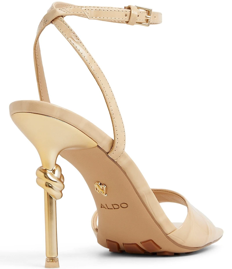 ALDO Harmonious Croco Embossed Knot Heel Detail Dress Sandals