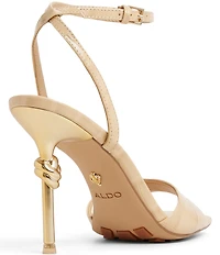 ALDO Harmonious Croco Embossed Knot Heel Detail Dress Sandals