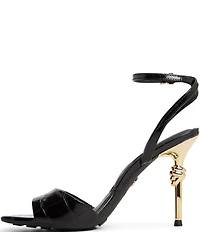 ALDO Harmonious Croco Embossed Knot Heel Detail Dress Sandals