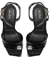 ALDO Harmonious Croco Embossed Knot Heel Detail Dress Sandals
