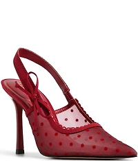 ALDO Hennie Polka Dot Mesh Bow Slingback Pumps