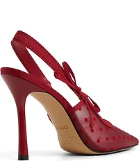 ALDO Hennie Polka Dot Mesh Bow Slingback Pumps