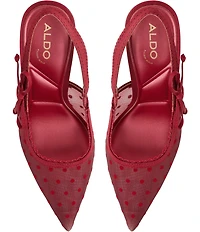 ALDO Hennie Polka Dot Mesh Bow Slingback Pumps