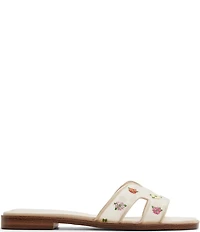 ALDO Itsandal Floral Embroidered Mesh Square Toe Slide Sandals