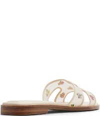 ALDO Itsandal Floral Embroidered Mesh Square Toe Slide Sandals