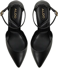 ALDO Jan Leather Ankle Strap Embossed Heel Pumps