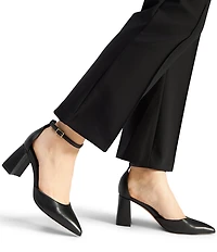 ALDO Jan Leather Ankle Strap Embossed Heel Pumps