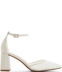 ALDO Jan Pearl Mesh Ankle Strap Block Heel Pumps