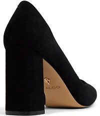ALDO Javabriryn Suede Pointed Toe Block Heel Pumps