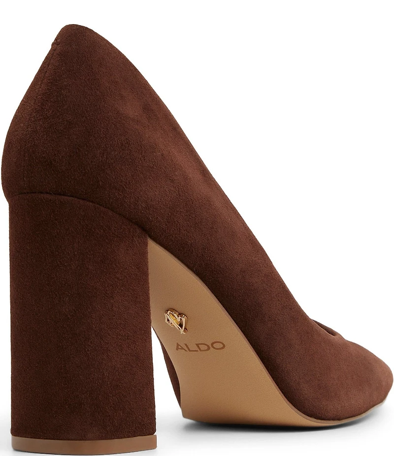 ALDO Javabriryn Suede Pointed Toe Block Heel Pumps