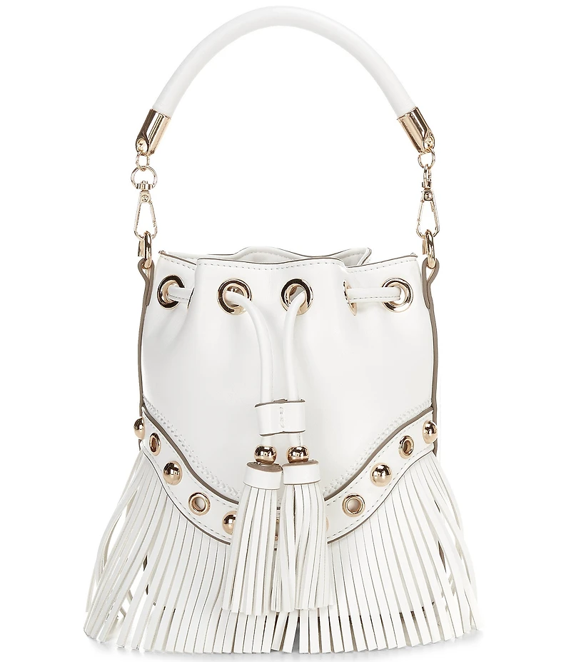 ALDO Jeydee Fringe Studded Drawstring Bucket Bag