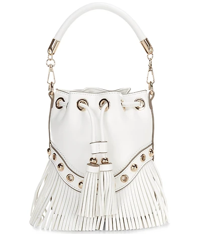 ALDO Jeydee Fringe Studded Drawstring Bucket Bag
