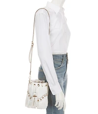 ALDO Jeydee Fringe Studded Drawstring Bucket Bag
