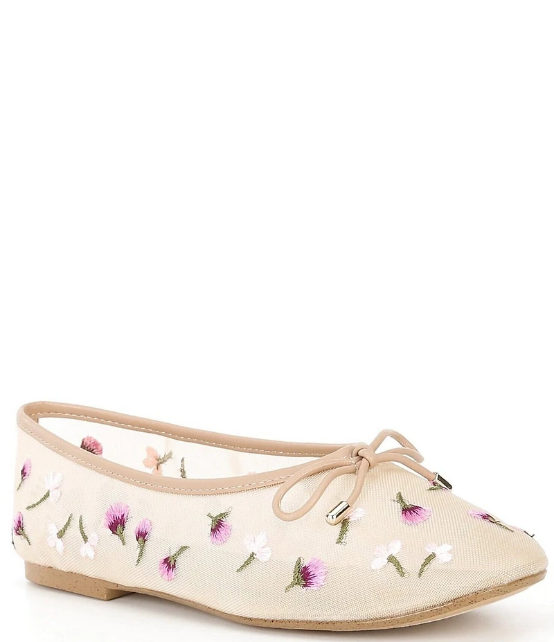ALDO Joselie Flower Embroidery Bow Detail Ballet Flats