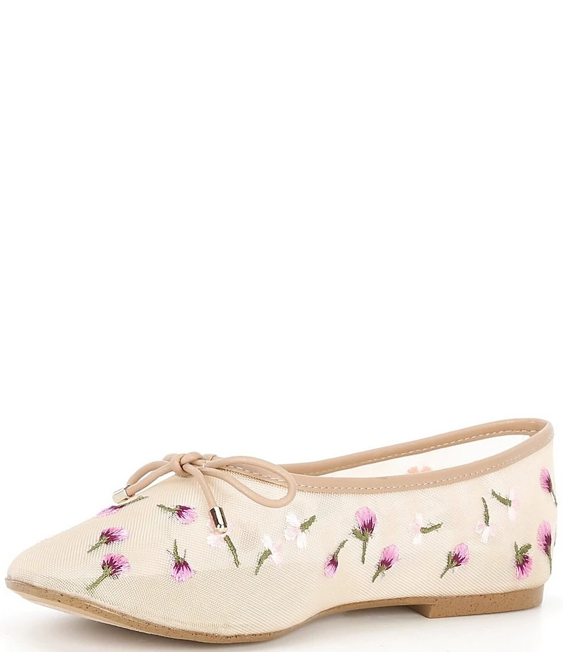 ALDO Joselie Flower Embroidery Bow Detail Ballet Flats