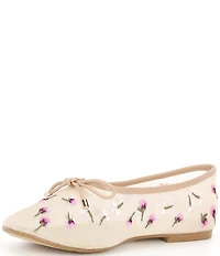 ALDO Joselie Flower Embroidery Bow Detail Ballet Flats