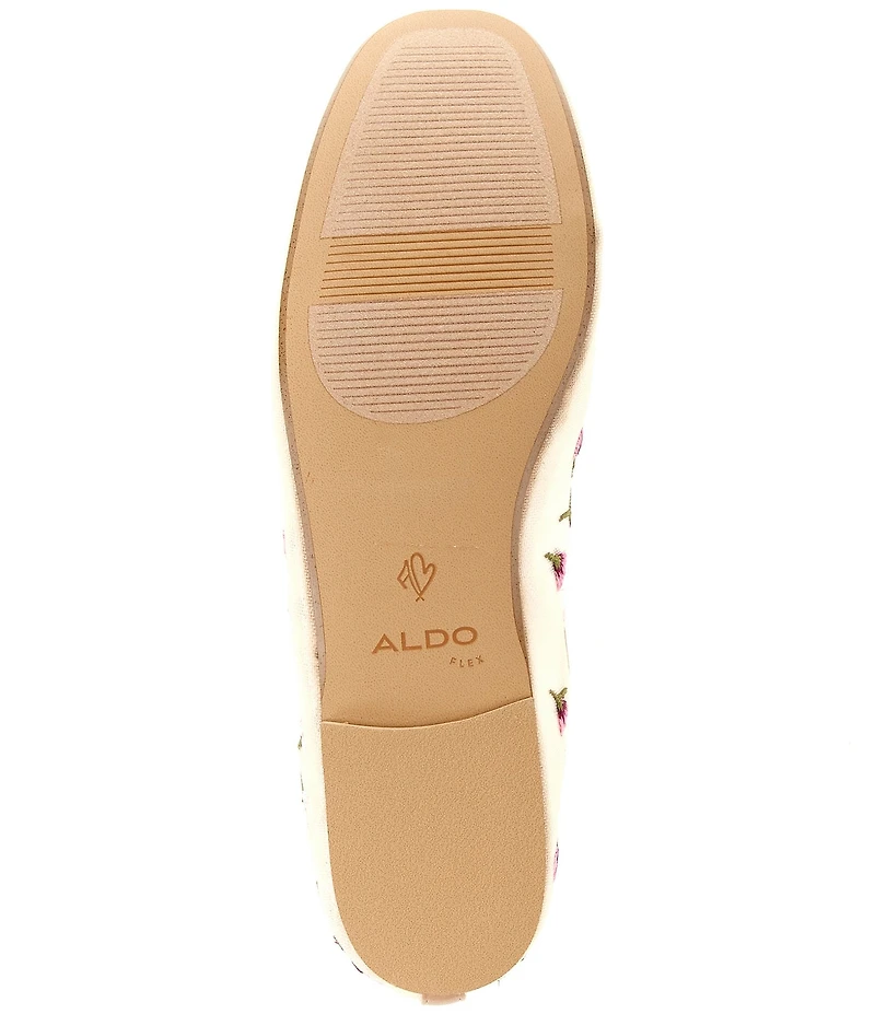 ALDO Joselie Flower Embroidery Bow Detail Ballet Flats