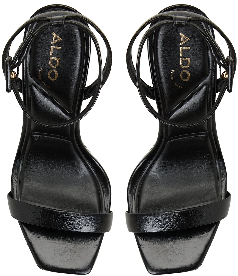 ALDO Kaathy Leather Ankle Strap Square Toe Dress Sandals