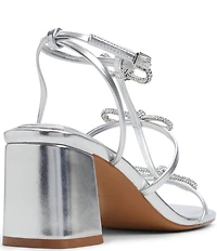 ALDO Kaeli Metallic Rhinestone Bow Ornament Detail Dress Sandals