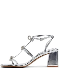 ALDO Kaeli Metallic Rhinestone Bow Ornament Detail Dress Sandals