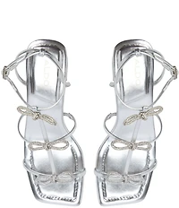 ALDO Kaeli Metallic Rhinestone Bow Ornament Detail Dress Sandals