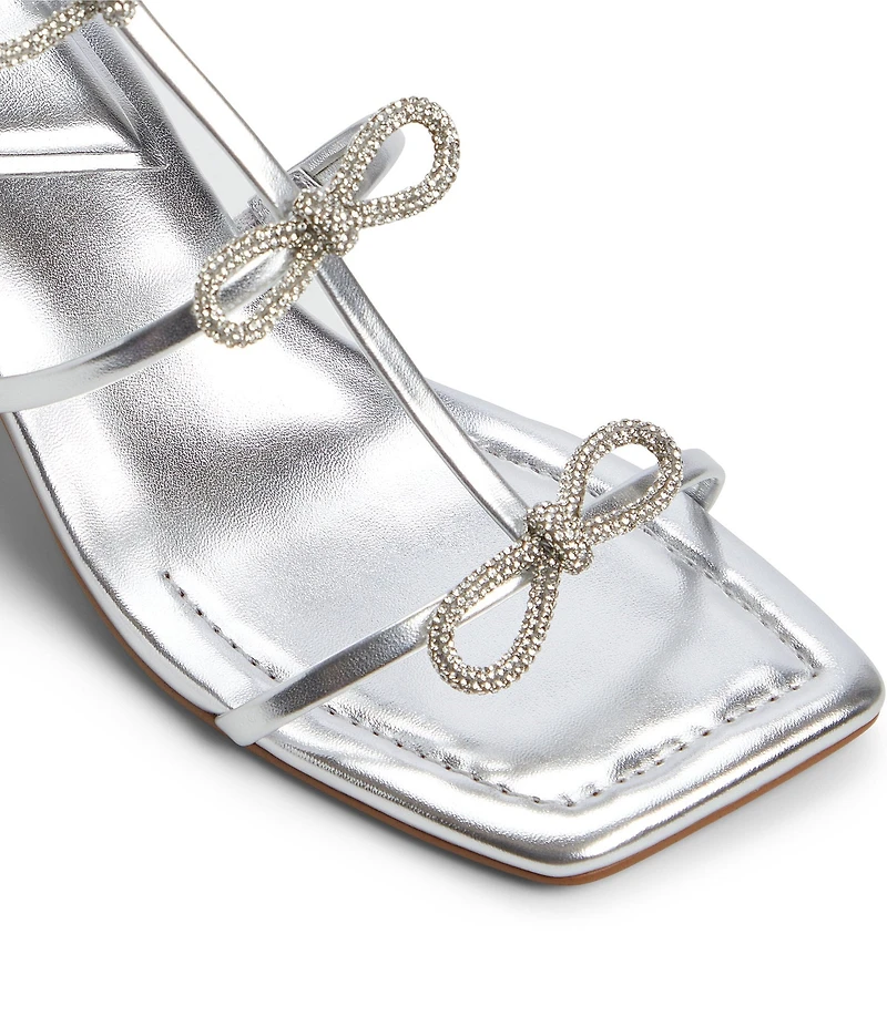 ALDO Kaeli Metallic Rhinestone Bow Ornament Detail Dress Sandals
