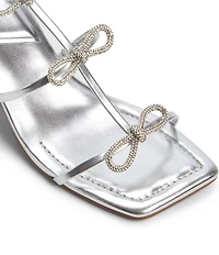 ALDO Kaeli Metallic Rhinestone Bow Ornament Detail Dress Sandals