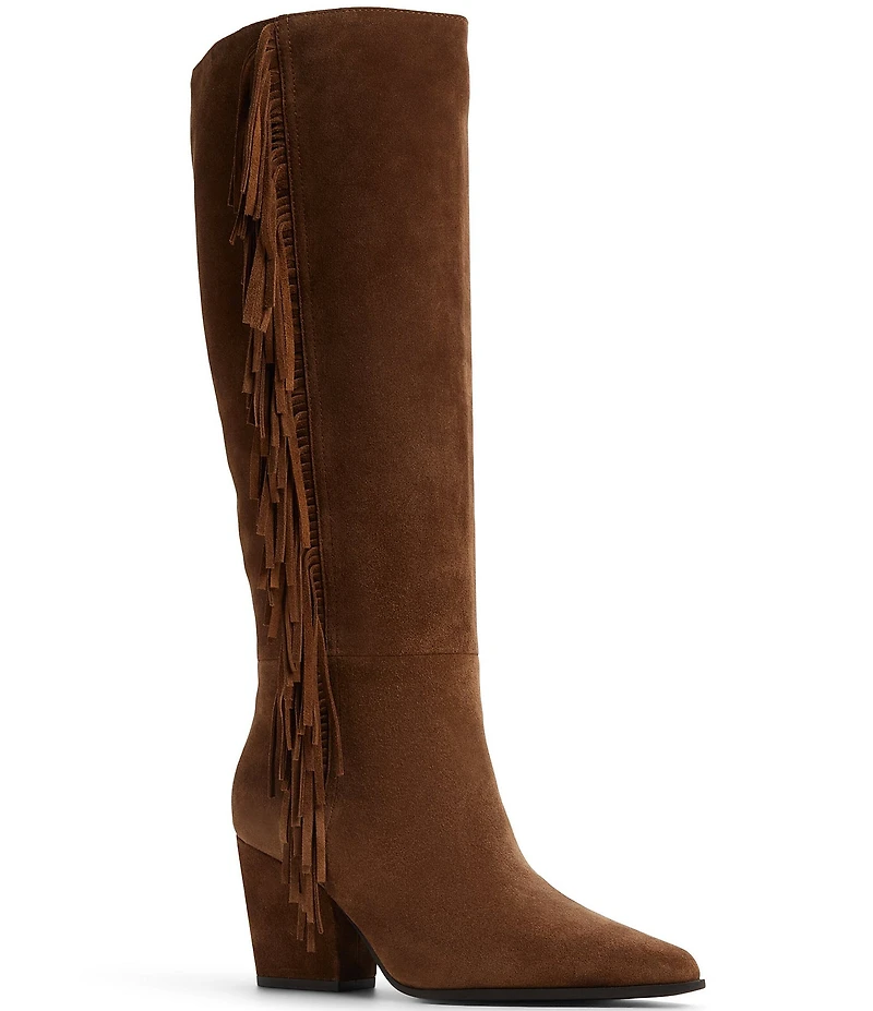 ALDO Kaelya Suede Western Inspired Fringed Tall Boots