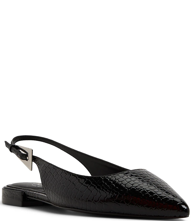 ALDO Kristell Croco Embossed Buckle Hardware Slingback Ballet Flats