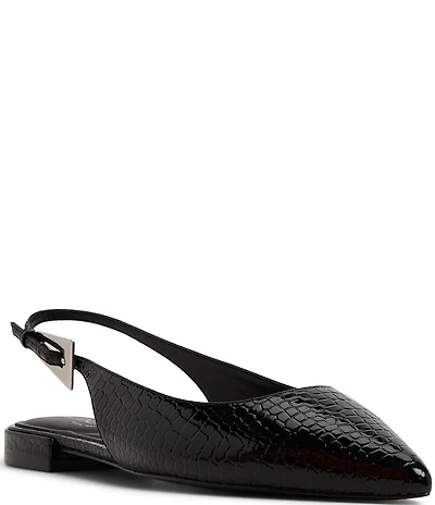 ALDO Kristell Croco Embossed Buckle Hardware Slingback Ballet Flats