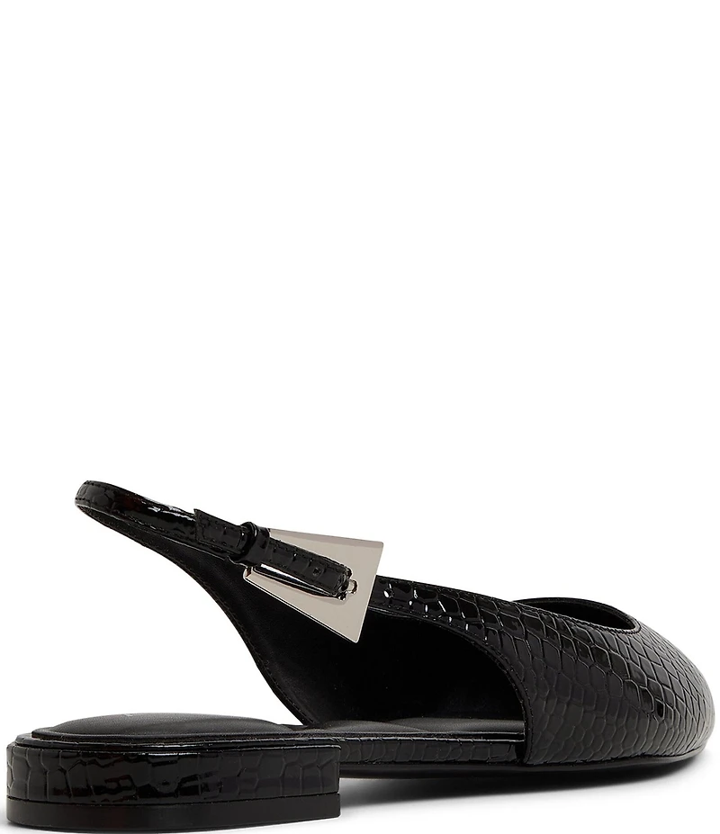 ALDO Kristell Croco Embossed Buckle Hardware Slingback Ballet Flats