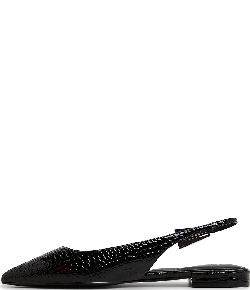 ALDO Kristell Croco Embossed Buckle Hardware Slingback Ballet Flats