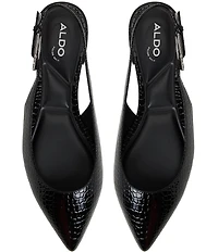 ALDO Kristell Croco Embossed Buckle Hardware Slingback Ballet Flats