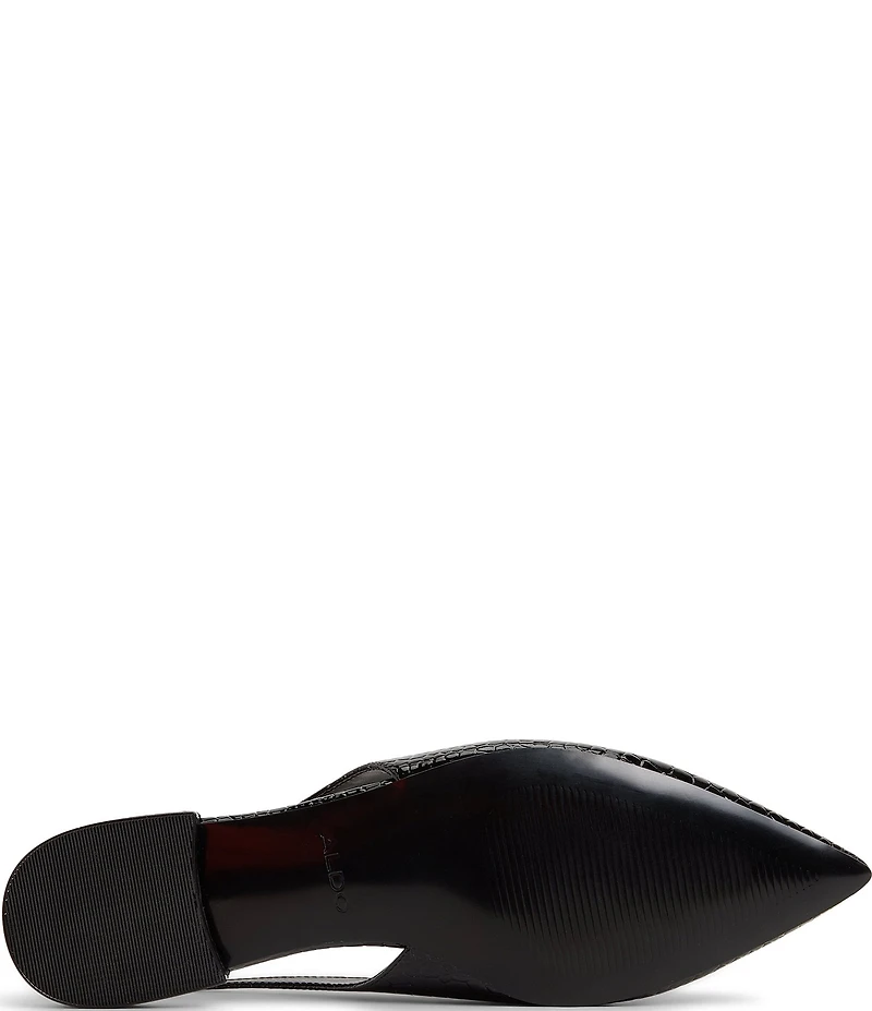 ALDO Kristell Croco Embossed Buckle Hardware Slingback Ballet Flats