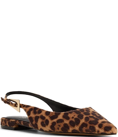 ALDO Kristell Leopard Print Buckle Hardware Slingback Ballet Flats