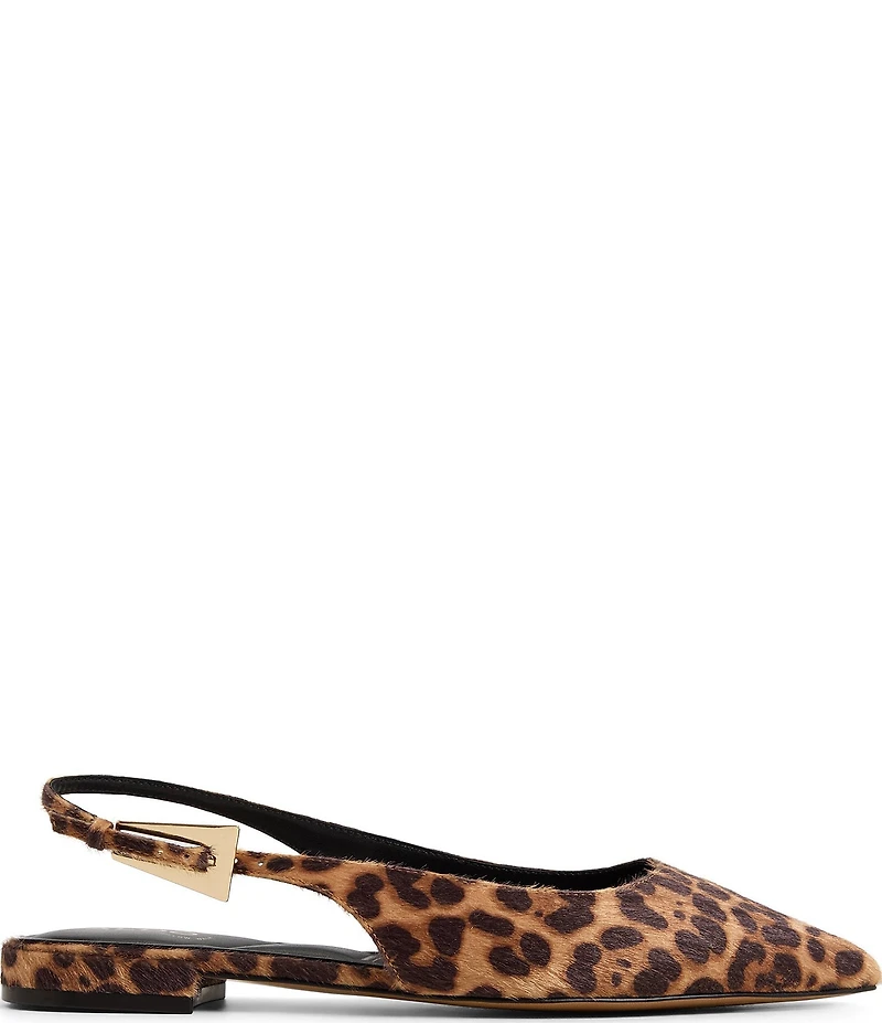 ALDO Kristell Leopard Print Buckle Hardware Slingback Ballet Flats
