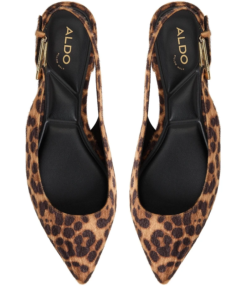 ALDO Kristell Leopard Print Buckle Hardware Slingback Ballet Flats