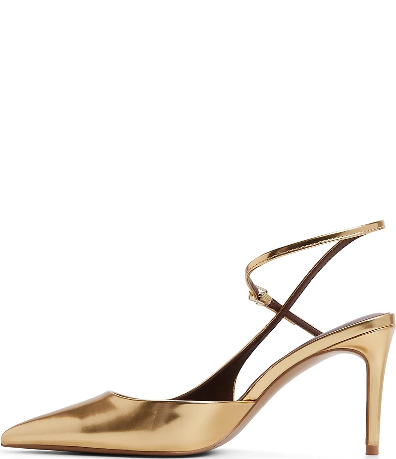 ALDO Kymmberly Metallic Ankle Strap Pointed Toe Pumps
