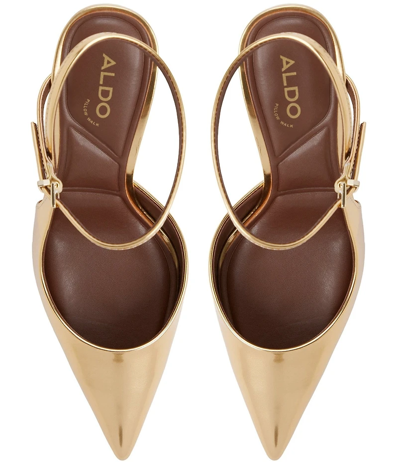 ALDO Kymmberly Metallic Ankle Strap Pointed Toe Pumps