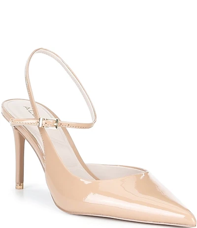 ALDO Kymmberly Patent Asymmetrical Strap Pumps