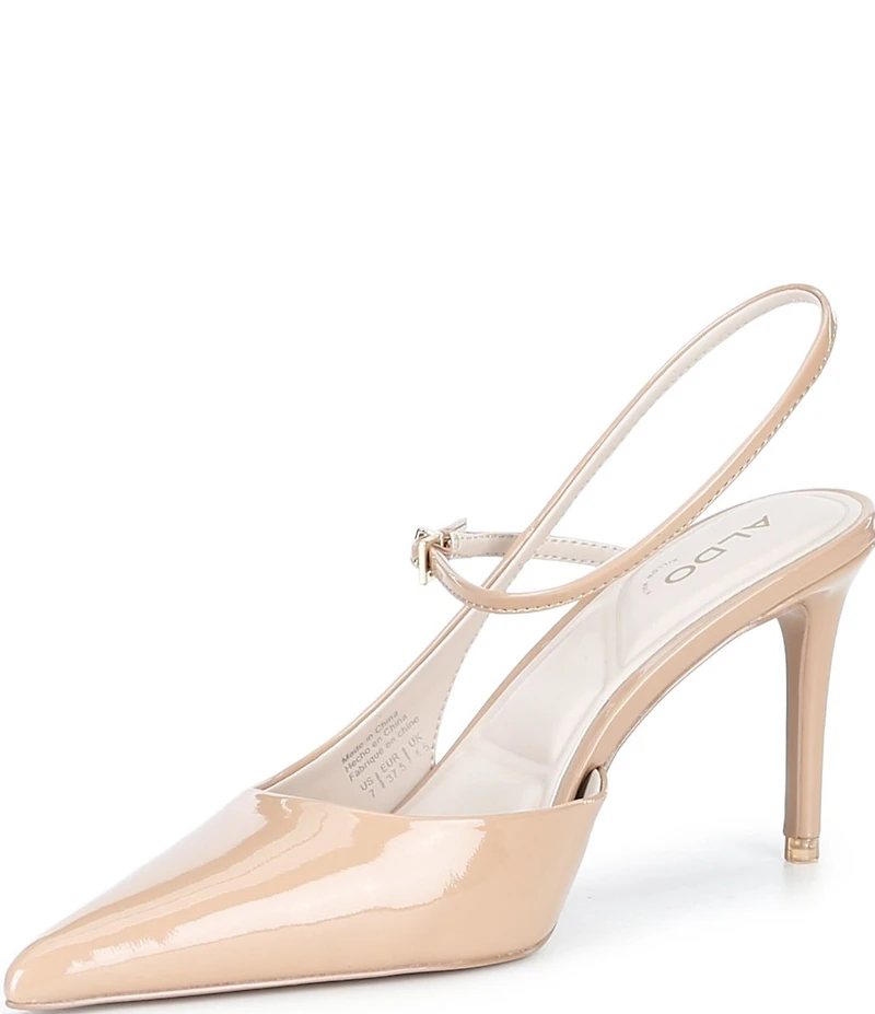 ALDO Kymmberly Patent Asymmetrical Strap Pumps