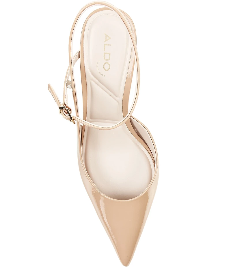 ALDO Kymmberly Patent Asymmetrical Strap Pumps