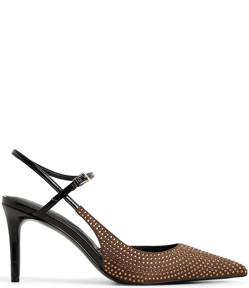 ALDO Kymmberly Rhinestone Ankle Strap Pointed Toe Dress Pumps